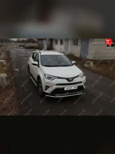 Защита переднего бампера нижняя d60,3 мм ТСС Тюнинг (нержавейка) Toyota RAV4  XA40 (2015-2019) 5 дв. рестайлинг