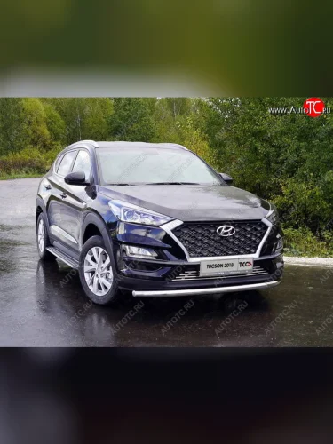 Защита переднего бампера нижняя d60,3 мм ТСС Тюнинг (нержавейка) Hyundai Tucson TL рестайлинг (2018-2021)