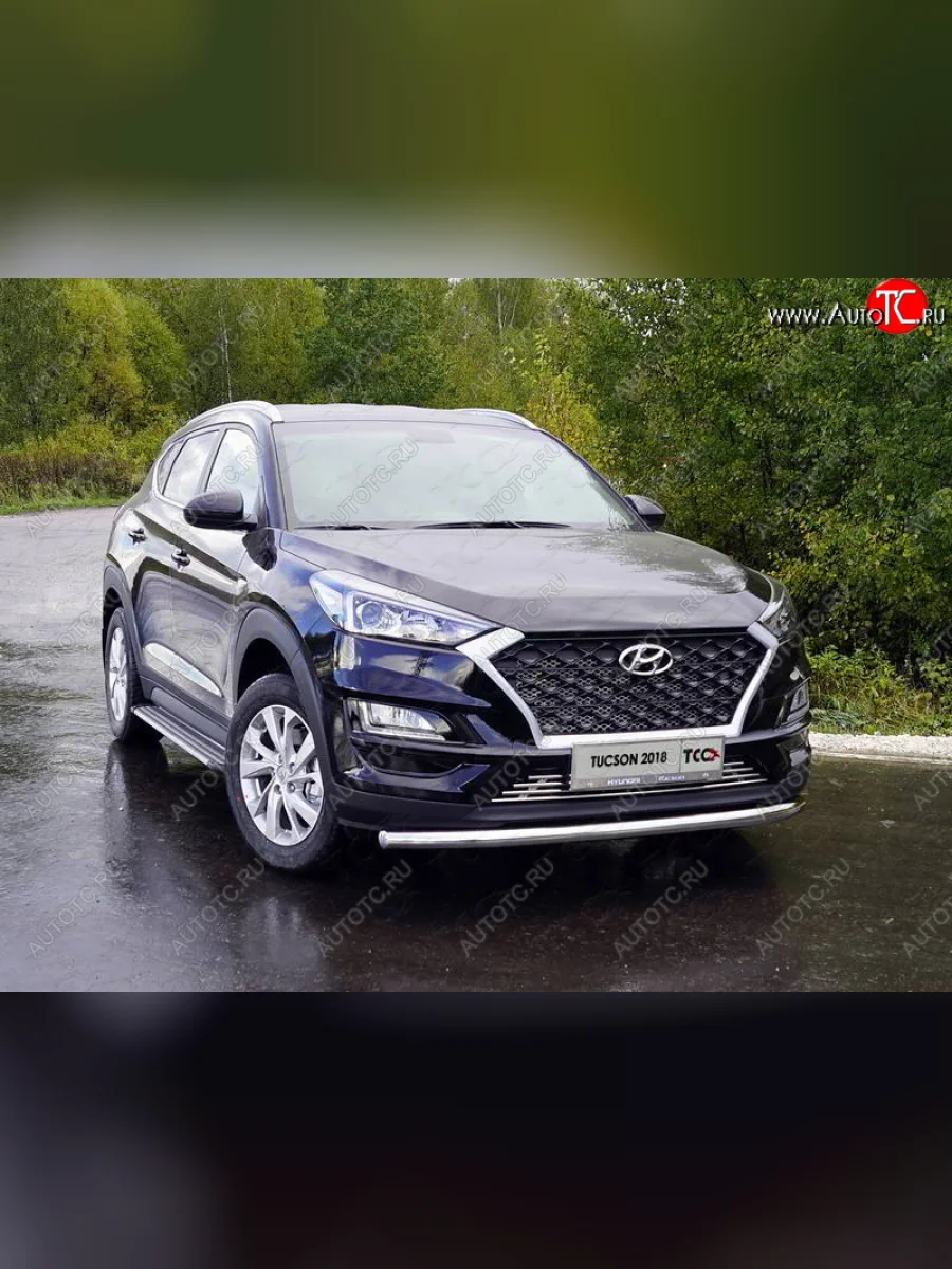 Защита переднего бампера нижняя d60,3 мм ТСС Тюнинг Hyundai Tucson TL рестайлинг (2018-2021) (нержавейка)  в Самаре Самарской области
