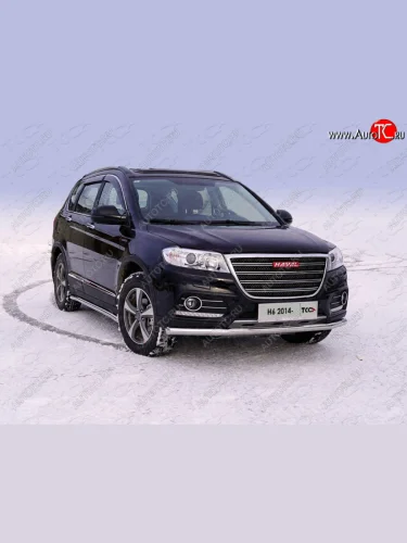 Защита переднего бампера нижняя d60,3 мм ТСС Тюнинг (нержавейка) Haval H6 (2013-2020)