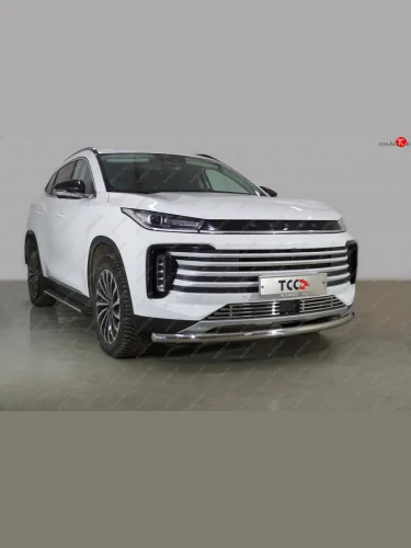 Защита переднего бампера нижняя d60,3 мм ТСС Тюнинг (нержавейка) EXEED TXL 1-ый рестайлинг (2021-2025)