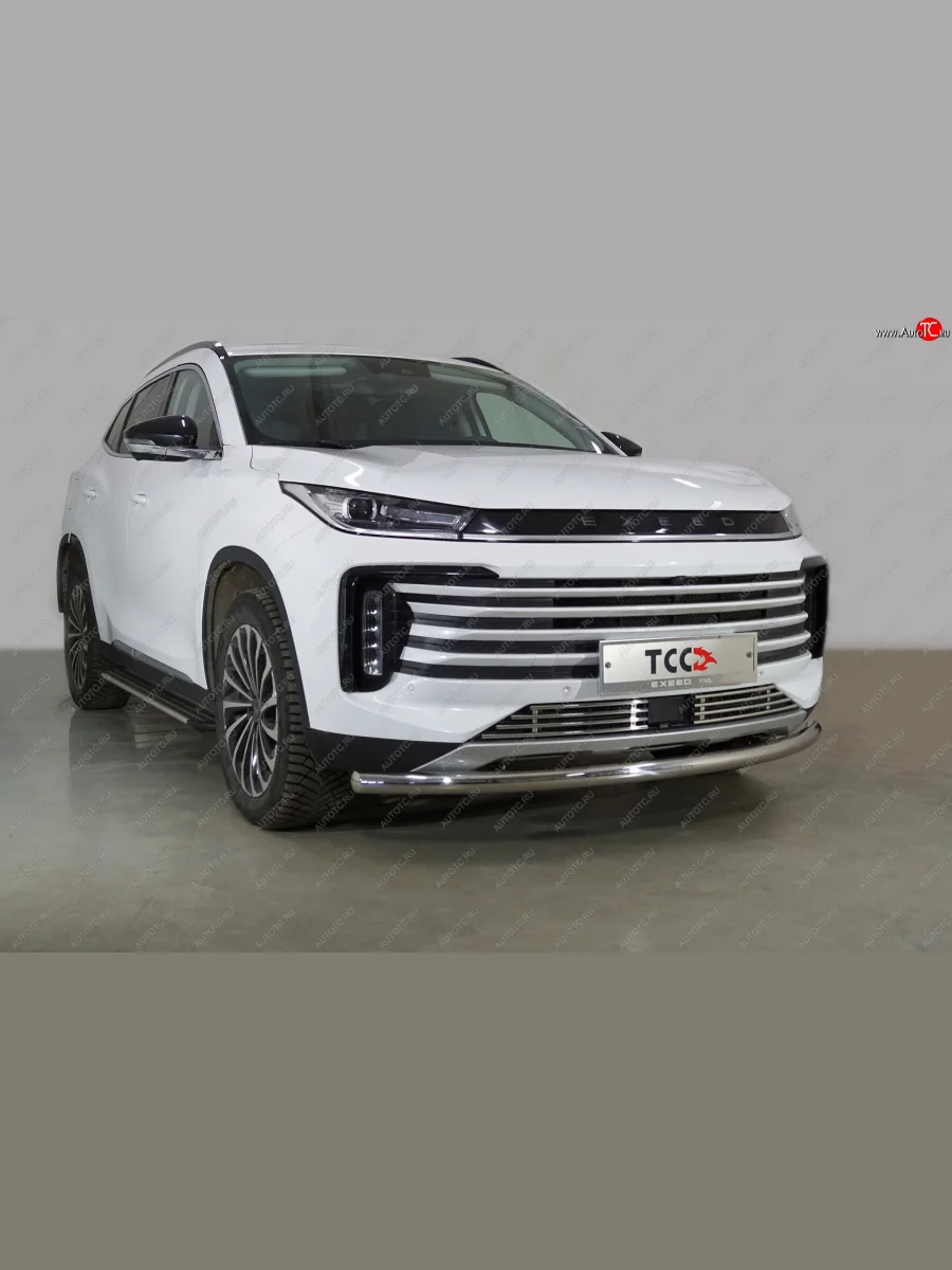 Защита переднего бампера нижняя d60,3 мм ТСС Тюнинг EXEED TXL 1-ый рестайлинг (2021-2025) (нержавейка)  в Керчи Республика Крым