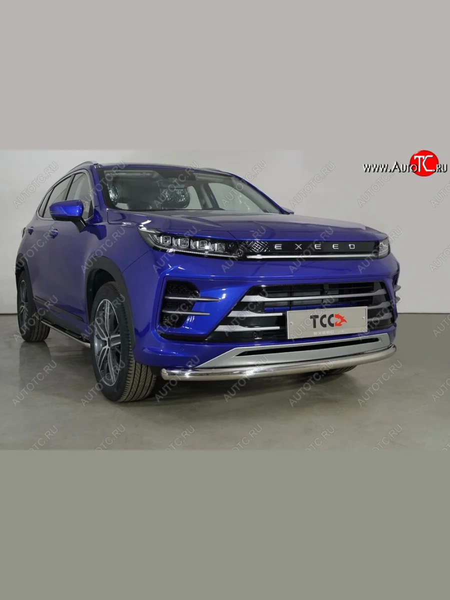 Защита переднего бампера нижняя d60,3 мм ТСС Тюнинг EXEED LX 1-ый рестайлинг (2021-2025) (нержавейка)  с доставкой в г. Керчь