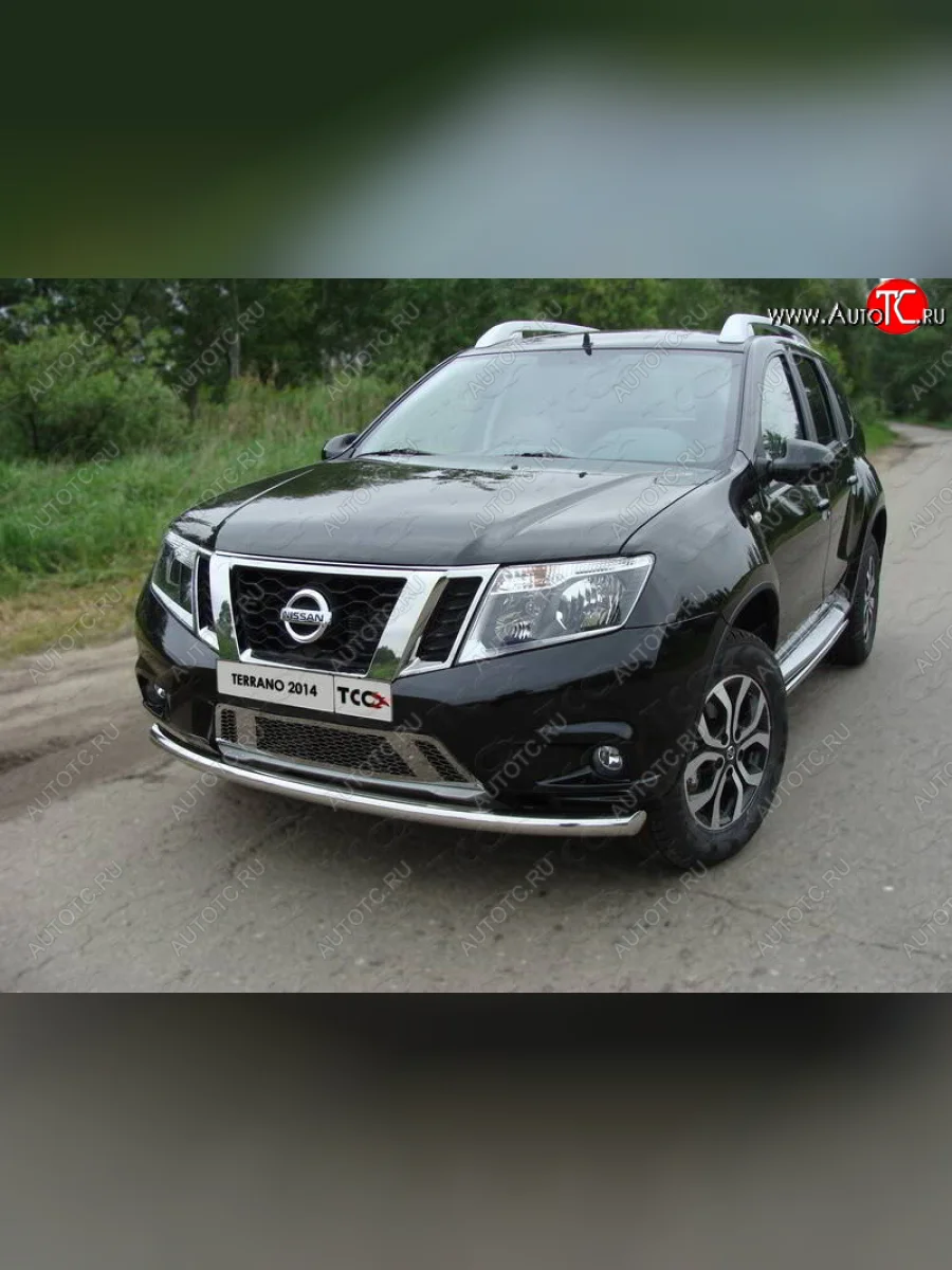 Защита переднего бампера нижняя d60,3 мм ТСС Тюнинг Nissan Terrano D10 дорестайлинг (2013-2016) (нержавейка)  в Воронеже Воронежской области