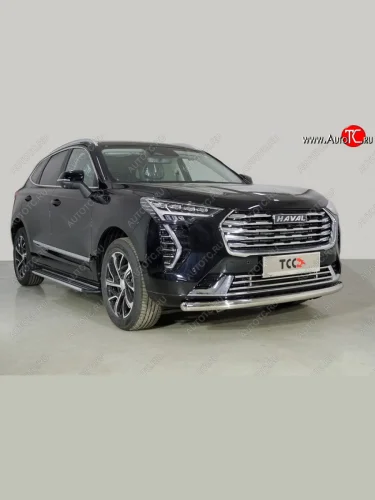 Защита переднего бампера нижняя d60,3 мм ТСС Тюнинг Haval Jolion дорестайлинг (2020-2024)