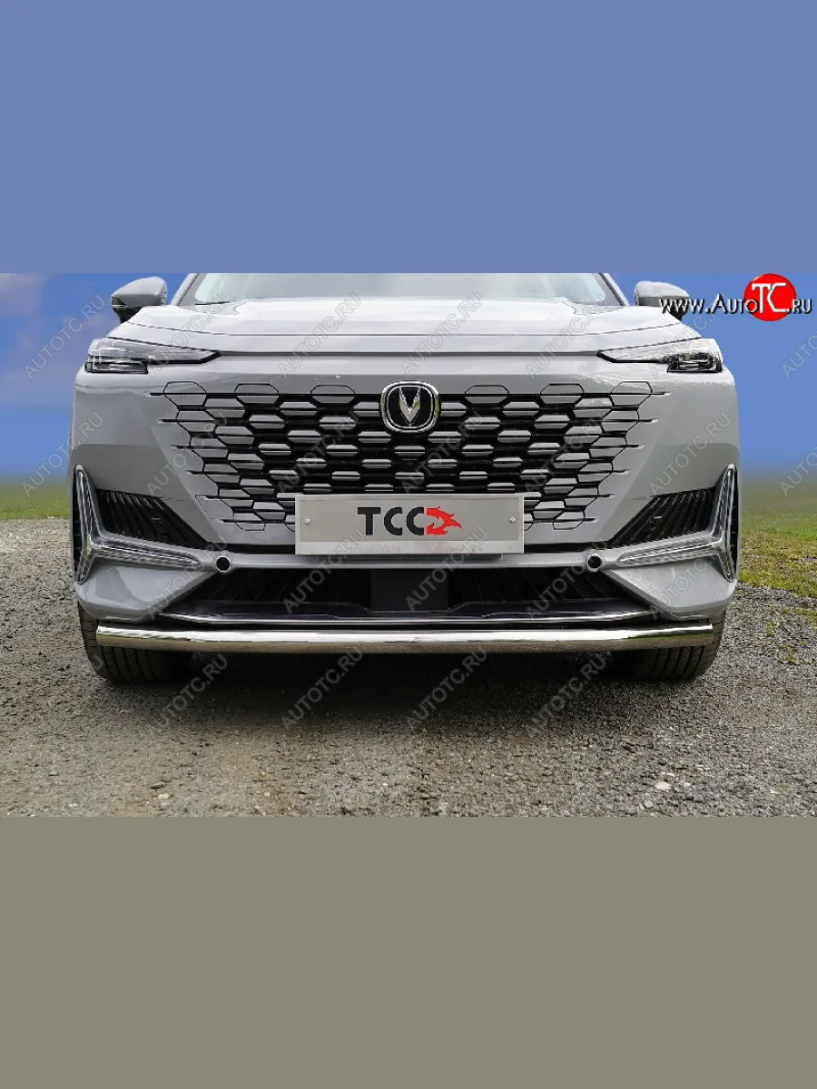 Защита переднего бампера нижняя d60,3 мм ТСС Тюнинг Changan UNI-K (2020-2025) (нержавейка)  в Керчи Республика Крым