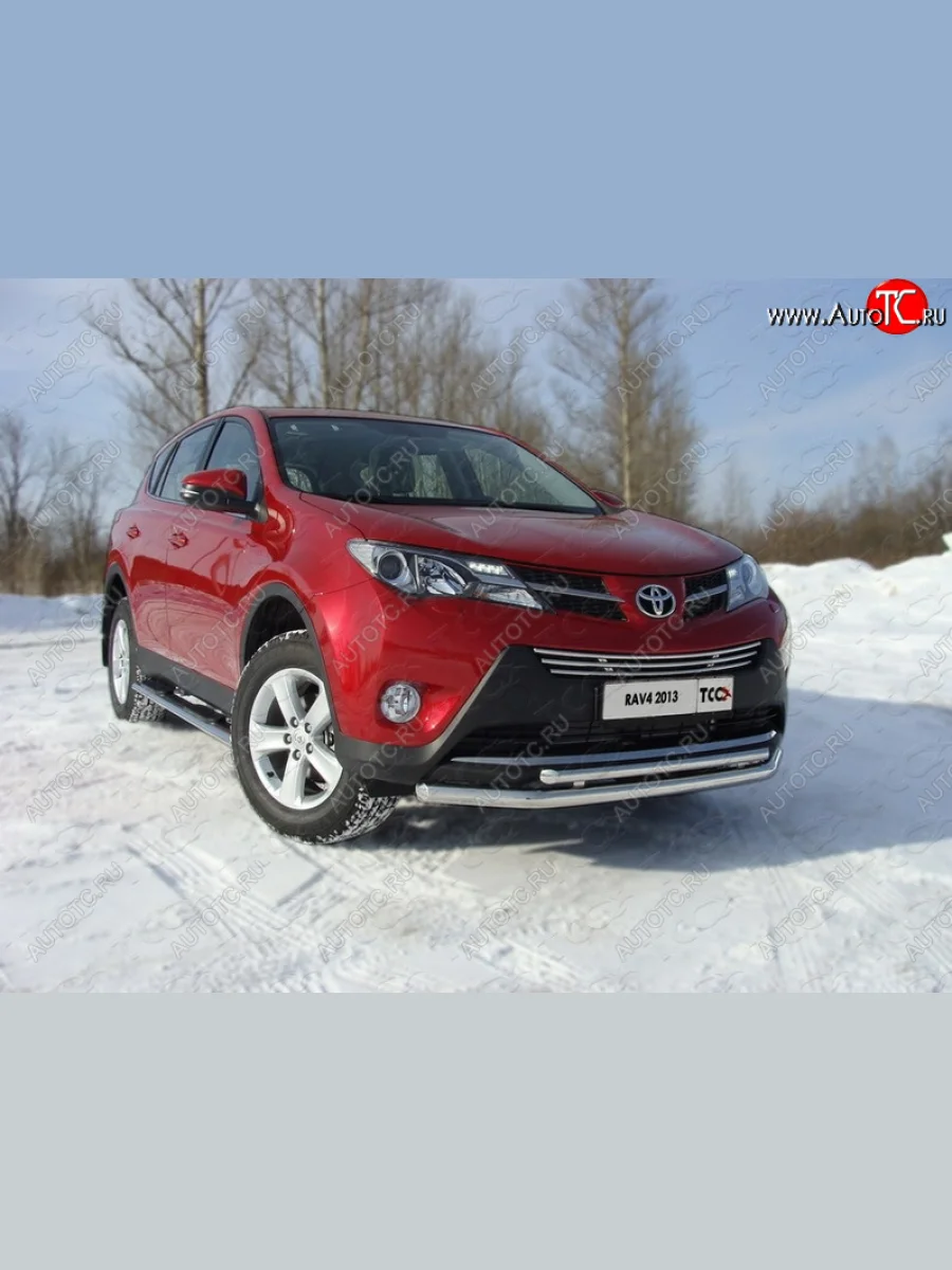 Защита переднего бампера нижняя d60,3*42,4 мм ТСС Тюнинг Toyota RAV4 XA40 5 дв. дорестайлинг (2012-2015) (нержавейка)  в Керчи Республика Крым
