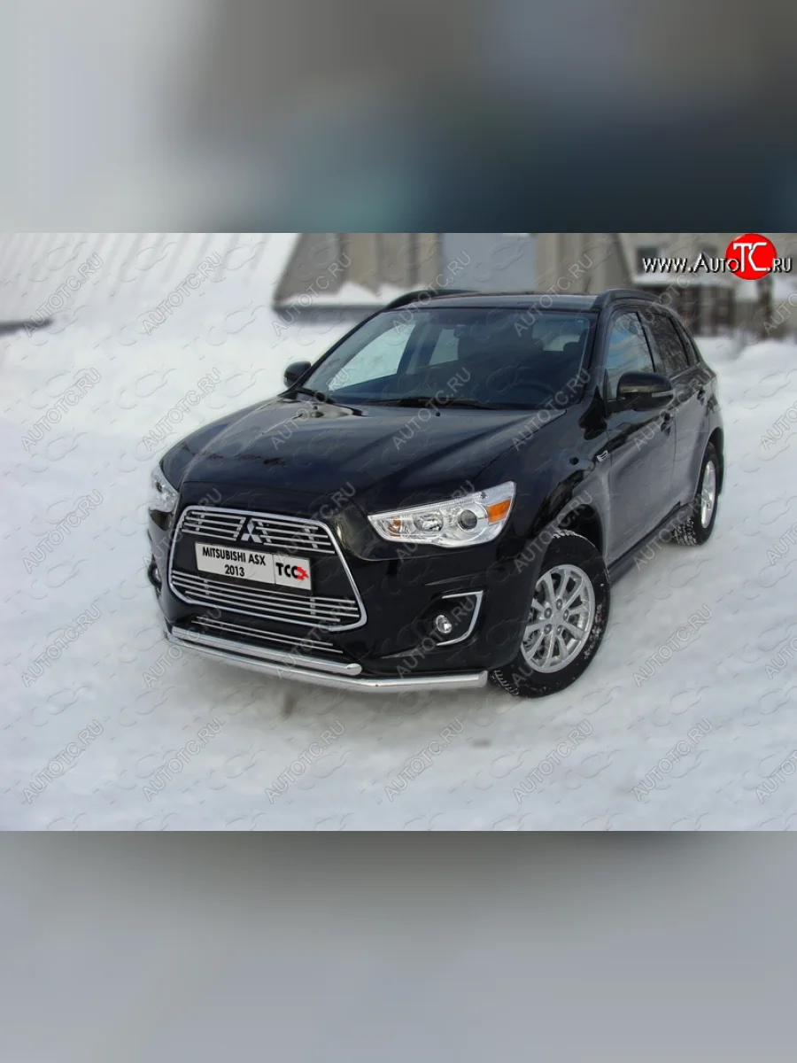 Защита переднего бампера нижняя d60,3*42,4 мм ТСС Тюнинг Mitsubishi ASX 1-ый рестайлинг (2013-2016) (нержавейка)  в Керчи Республика Крым