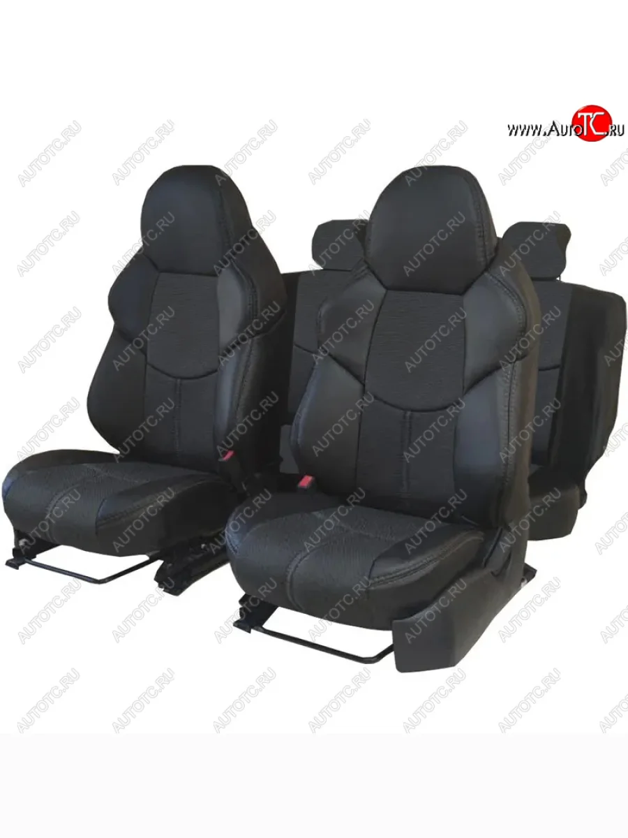 Комплект чехлов сидений (экокожа-жаккард) PREMIUM-AVTO JAC Sunray LC6T32 автобус (2020-2025) (Черный)  в Керчи Республика Крым