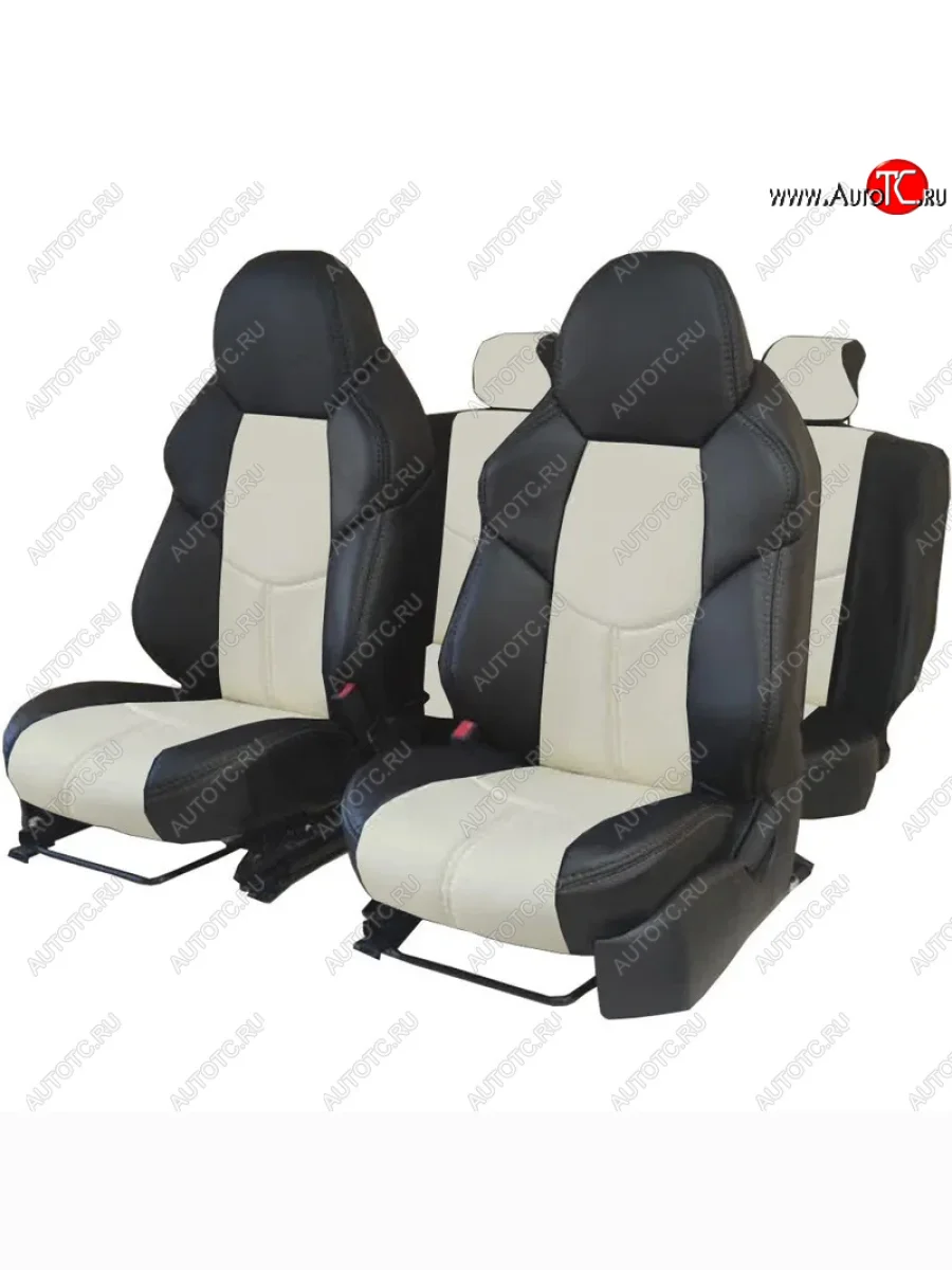 Комплект универсальных чехлов сидений (экокожа) CAYMAN Premium-avto Mercedes-Benz B-Class W246/T246 хэтчбэк (2011-2018) (черный/кремовый)  в Воронеже Воронежской области