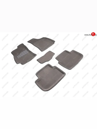 Комплект ковриков салона (ворсовые, 3D) SEINTEX (Серый) Chevrolet Lanos T100 седан (2002-2017)