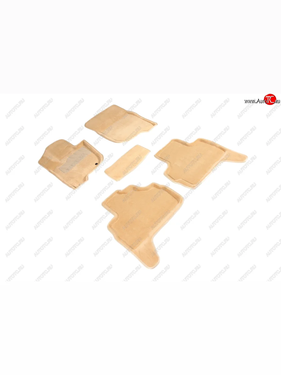 Комплект ковриков салона (ворсовые, 3D) SEINTEX Mitsubishi Pajero 3 V70 дорестайлинг (1999-2003) (Бежевый)  в Керчи Республика Крым