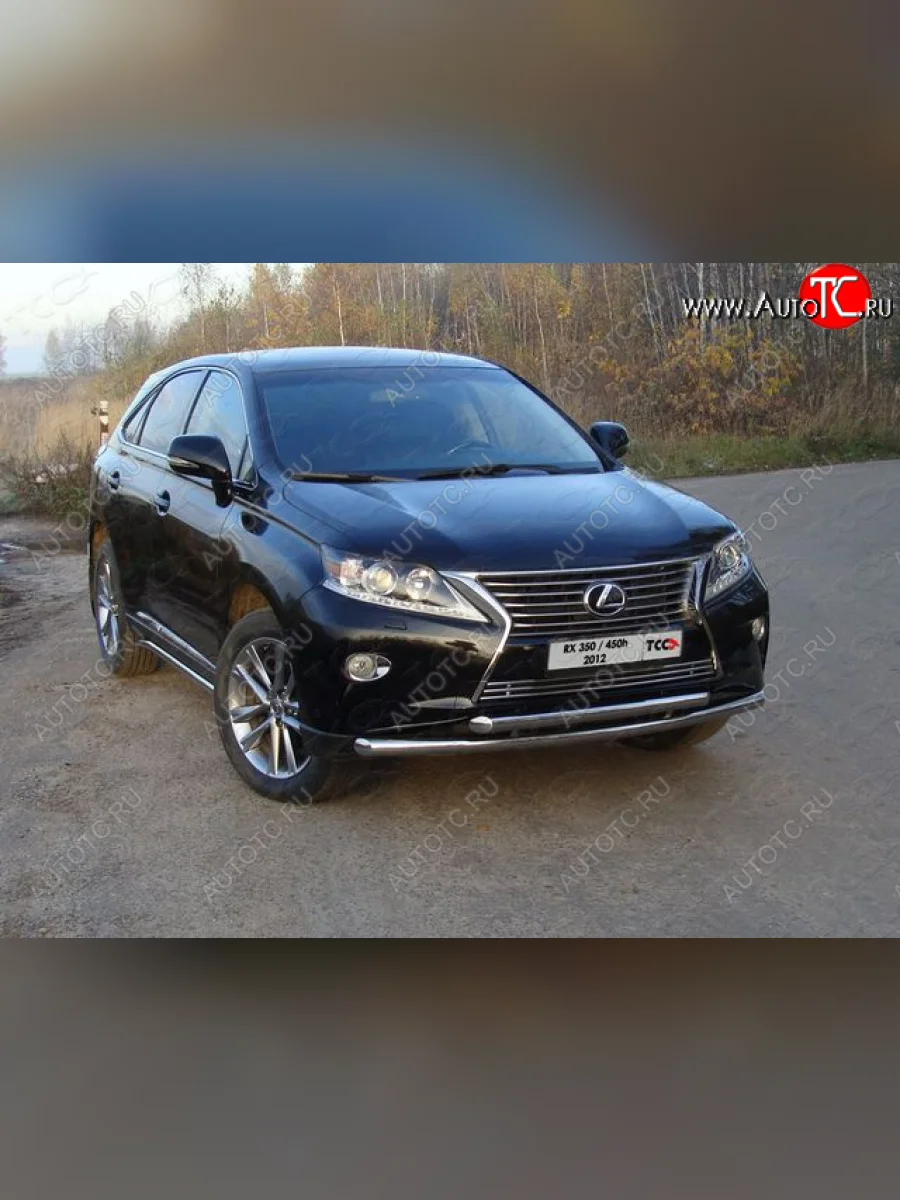 Защита переднего бампера нижняя 60,3*60,3 мм ТСС Тюнинг Lexus RX350 AL10 рестайлинг (2012-2015) (нержавейка)  в Перми Пермском крае