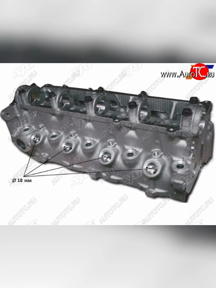 Головка блока SAT Mazda Bongo Friendee (1995-2005) (диаметр форсунки 18мм, термостат со стороны форсунок)  в Перми Пермском крае
