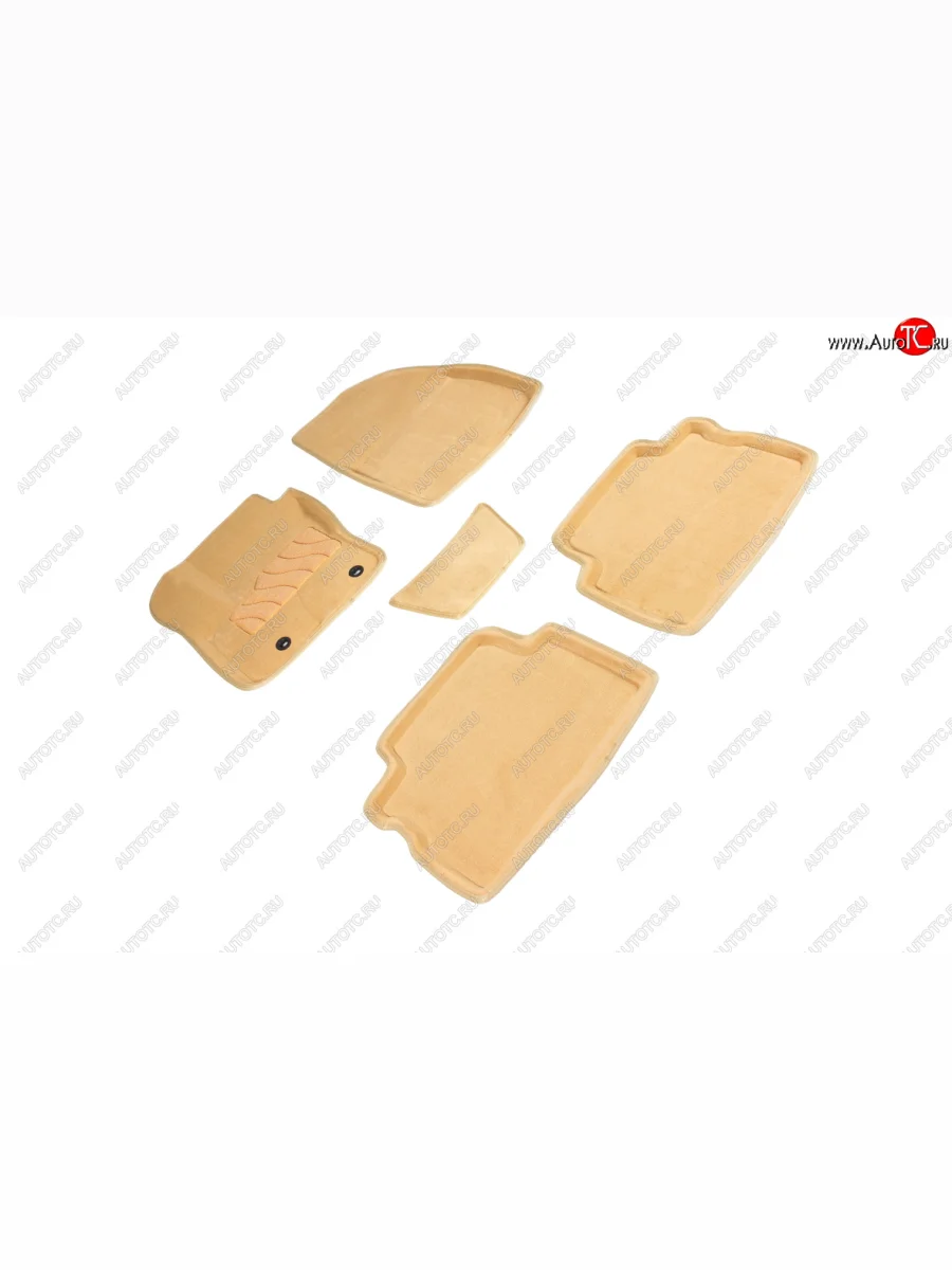 Комплект ковриков салона (ворсовые, 3D) SEINTEX Hyundai Matrix 1 FC дорестайлинг (2001-2005) (Бежевый)  в Перми Пермском крае