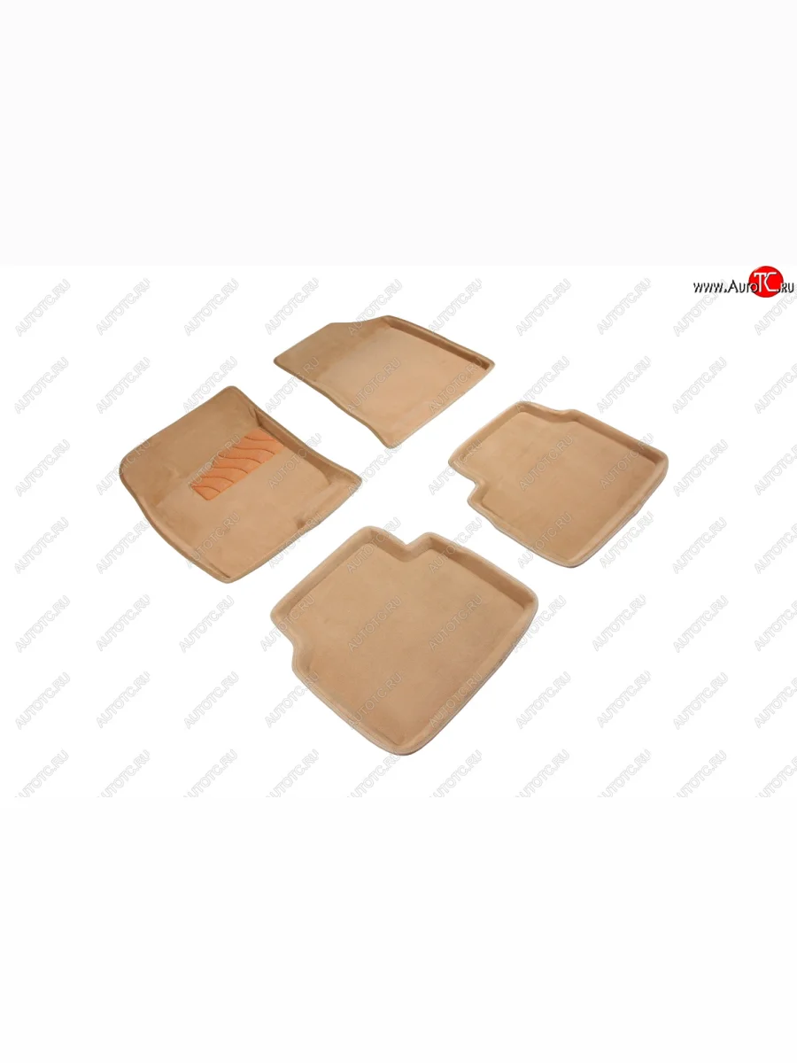 Комплект ковриков салона (ворсовые, 3D) SEINTEX Hyundai Sonata NF дорестайлинг (2004-2008) (Бежевый)  в Керчи Республика Крым