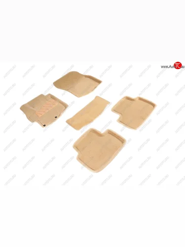 Комплект ковриков салона (ворсовые, 3D) SEINTEX (Бежевый) Mitsubishi ASX дорестайлинг (2010-2012)