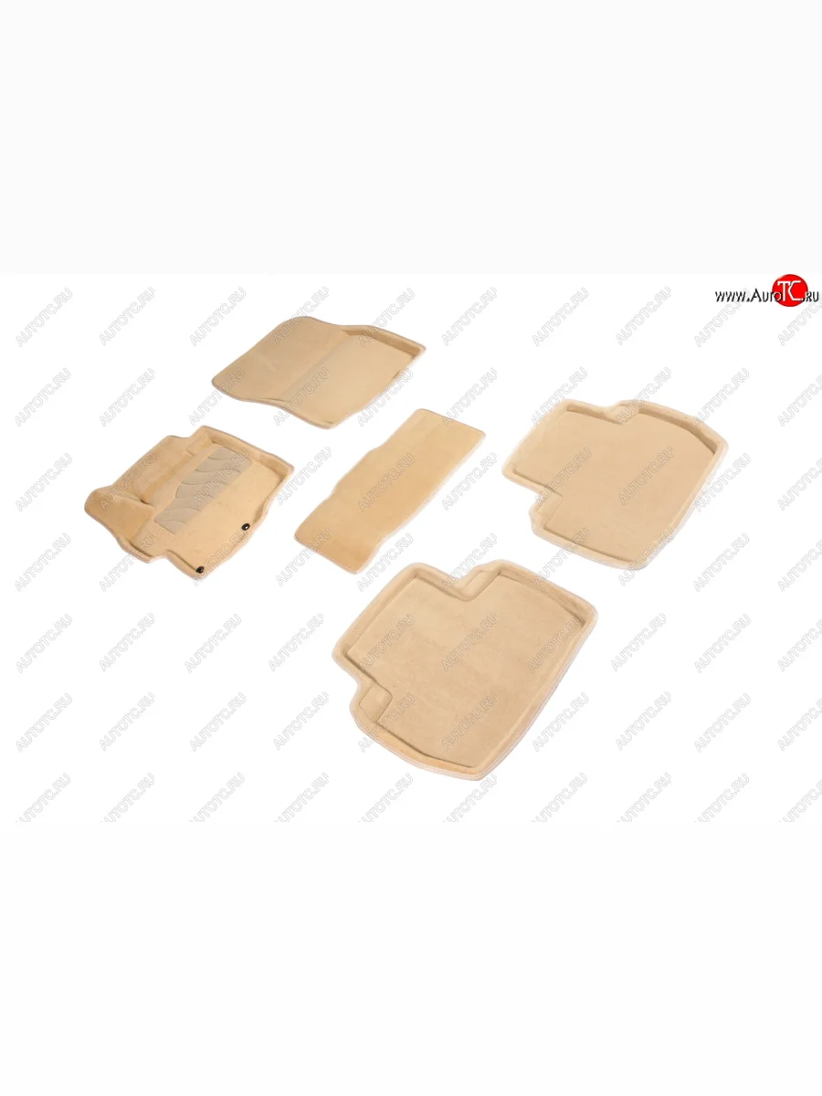 Комплект ковриков салона (ворсовые, 3D) SEINTEX Mitsubishi Outlander CW0W рестайлинг (2009-2012) (Бежевый)  в Самаре Самарской области
