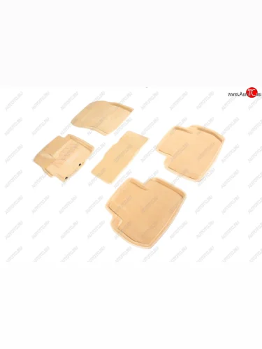 Комплект ковриков салона (ворсовые, 3D) SEINTEX (Бежевый) Mitsubishi Outlander GF дорестайлинг (2012-2014)