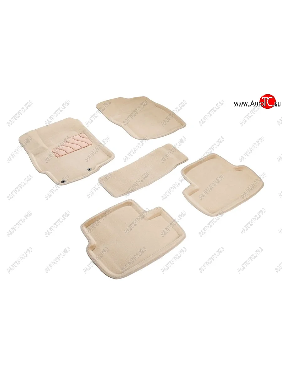 Комплект ковриков салона (ворсовые, 3D) SEINTEX Mitsubishi Lancer 10 CY хэтчбэк дорестайлинг (2007-2010) (Бежевый)  с доставкой в г. Керчь