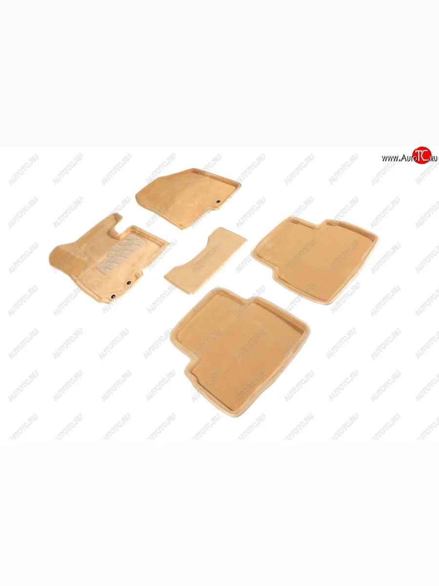 Комплект ковриков салона (ворсовые, 3D) SEINTEX Hyundai IX35 LM дорестайлинг (2009-2013) (Бежевый)  с доставкой в г. Пермь