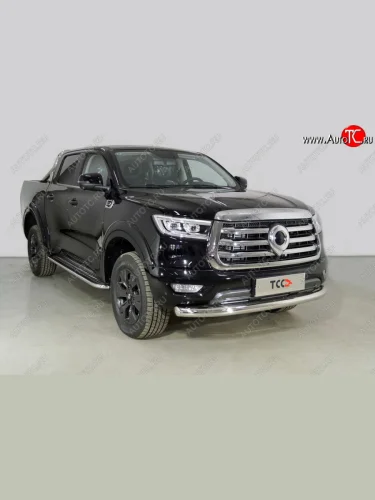 Защита переднего бампера нижняя d76,1 мм ТСС Тюнинг (нержавейка) Great Wall Poer (2021-2025)