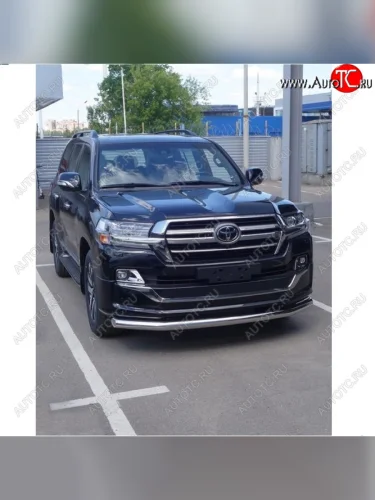 Защита переднего бампера нижняя d76,1 мм (EXECUTIVE LOUNGE) ТСС Тюнинг (нержавейка) Toyota Land Cruiser 200 2-ой рестайлинг (2015-2021)