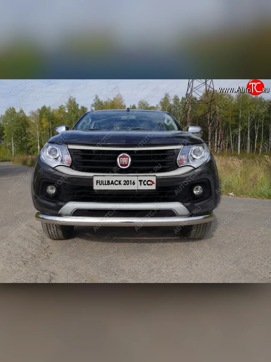 Защита переднего бампера нижняя d76,1 мм ТСС Тюнинг Fiat Fullback (2016-2018) (нержавейка)  в Воронеже Воронежской области