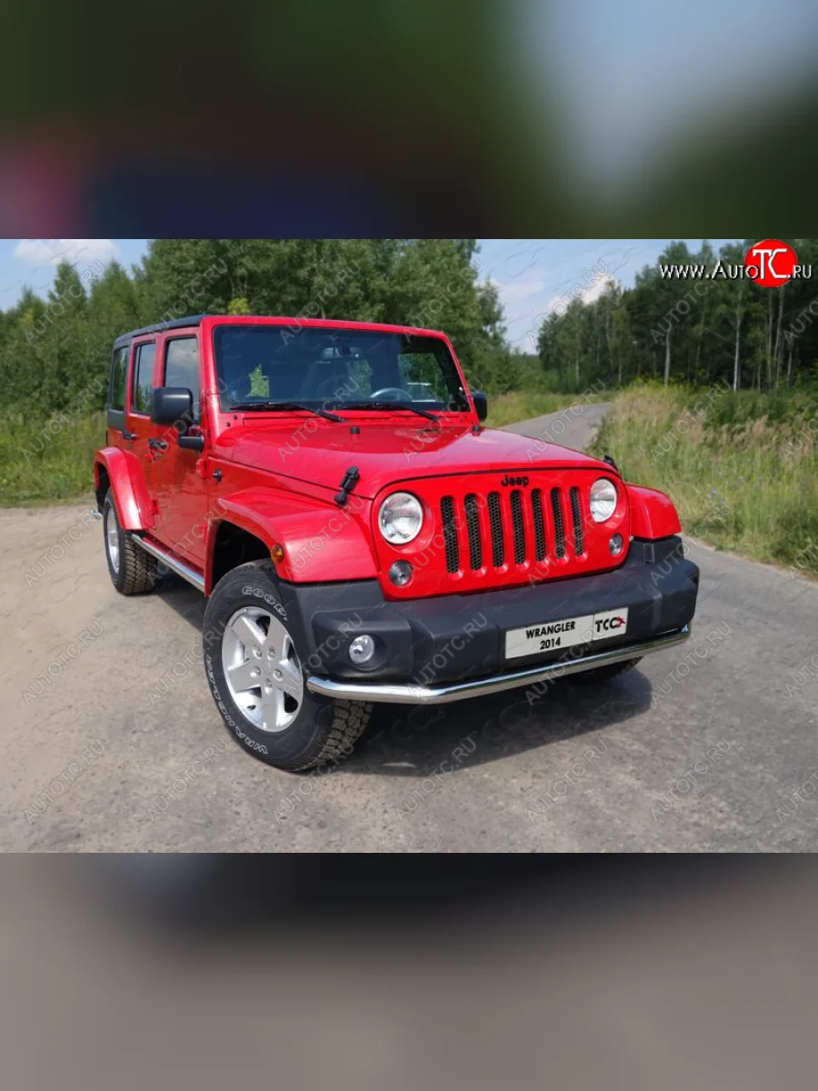 Защита переднего бампера нижняя d76,1 мм ТСС Тюнинг Jeep Wrangler JK 3 дв. дорестайлинг (2006-2010) (нержавейка)  в Перми Пермском крае