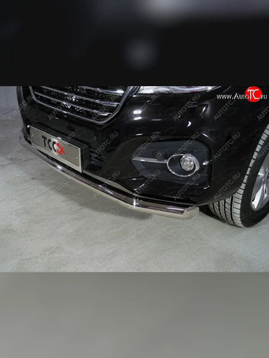 Защита переднего бампера нижняя d76,1 мм ТСС Тюнинг Haval H9 1-ый рестайлинг (2017-2019) (нержавейка)  в Керчи Республика Крым