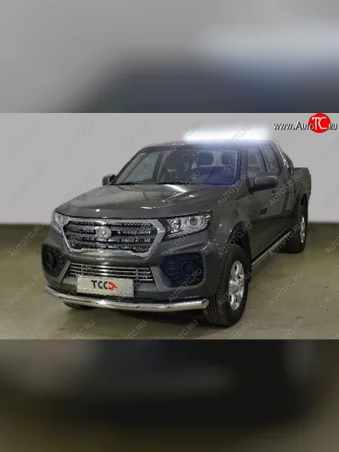 Защита переднего бампера нижняя d76,1 мм ТСС Тюнинг (нержавейка) Great Wall Wingle 7 пикап (2018-2023)