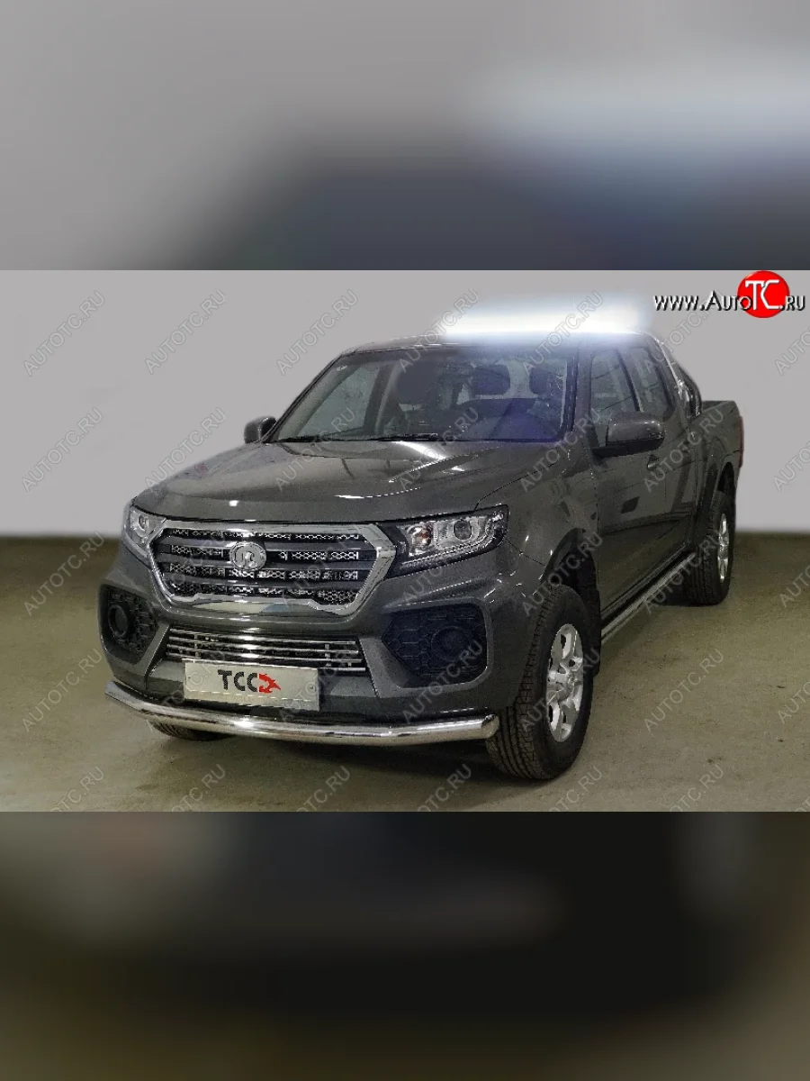 Защита переднего бампера нижняя d76,1 мм ТСС Тюнинг Great Wall Wingle 7 пикап (2018-2023) (нержавейка)  в Самаре Самарской области