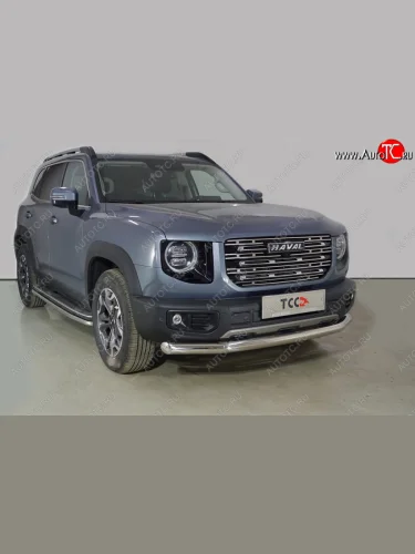 Защита переднего бампера нижняя d76,1 мм ТСС Тюнинг (нержавейка) Haval Dargo (2022-2025)