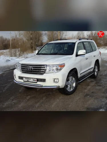 Защита переднего бампера нижняя d76,1*50,8 мм ТСС Тюнинг (нержавейка) Toyota Land Cruiser 200 1-ый рестайлинг (2012-2015)