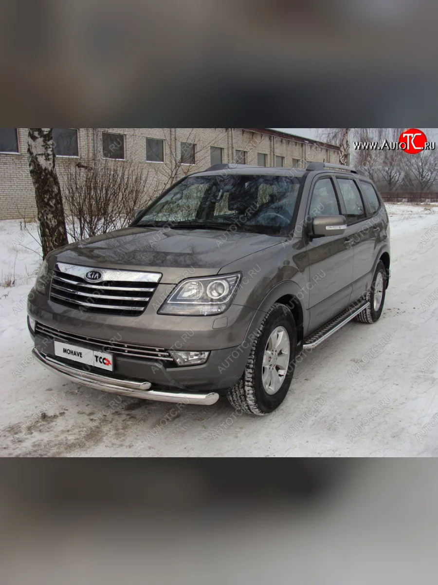 Защита переднего бампера нижняя d76,1*50,8 мм ТСС Тюнинг KIA Mohave HM дорестайлинг (2008-2017) (нержавейка)  в Самаре Самарской области
