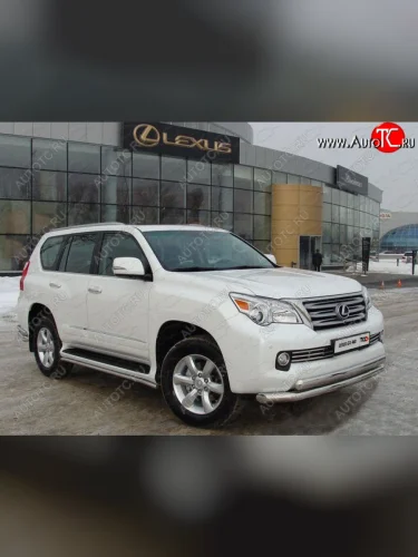 Защита переднего бампера нижняя d76,1*75 мм ТСС Тюнинг (нержавейка) Lexus GX460 J150 дорестайлинг (2009-2013)