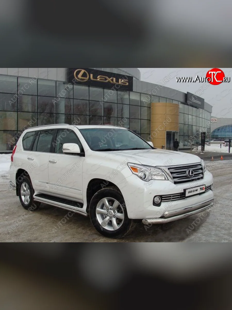 Защита переднего бампера нижняя d76,1*75 мм ТСС Тюнинг Lexus GX460 J150 дорестайлинг (2009-2013) (нержавейка)  в Самаре Самарской области