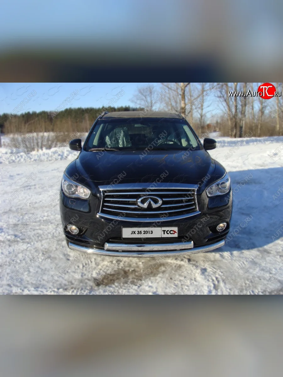 Защита переднего бампера нижняя d76,1*75 мм ТСС Тюнинг INFINITI QX60 L50 дорестайлинг (2013-2016) (нержавейка)  в Перми Пермском крае