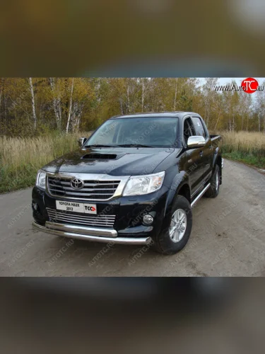 Защита переднего бампера нижняя d76,1*75 мм ТСС Тюнинг (нержавейка) Toyota Hilux  AN20,AN30 (2011-2016)  2-ой рестайлинг