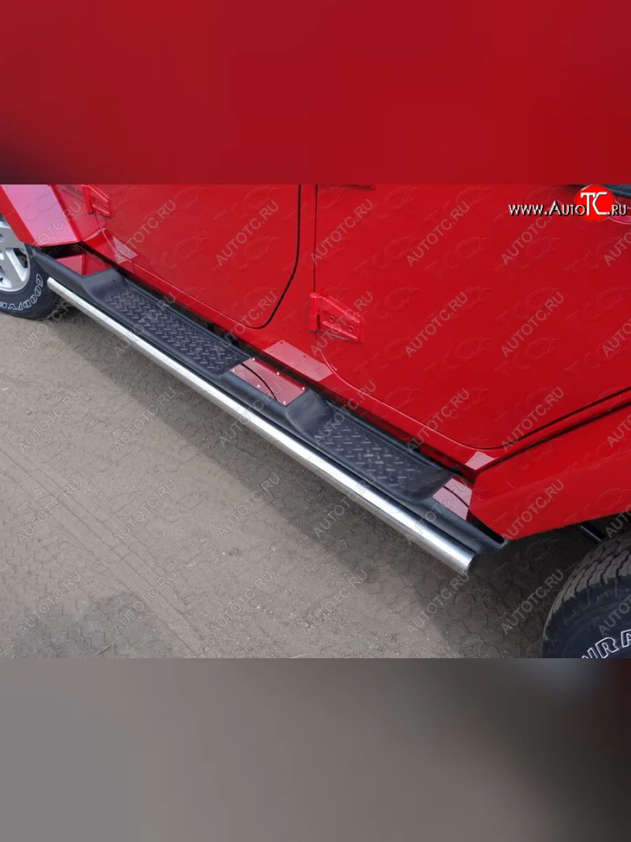 Защита порогов 60,3 мм ТСС Тюнинг Jeep Wrangler JK 3 дв. дорестайлинг (2006-2010) (нержавейка)  с доставкой в г. Керчь