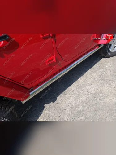 Защита порогов 60,3 мм ТСС Тюнинг (нержавейка) Jeep Wrangler JK 3 дв. дорестайлинг (2006-2010)