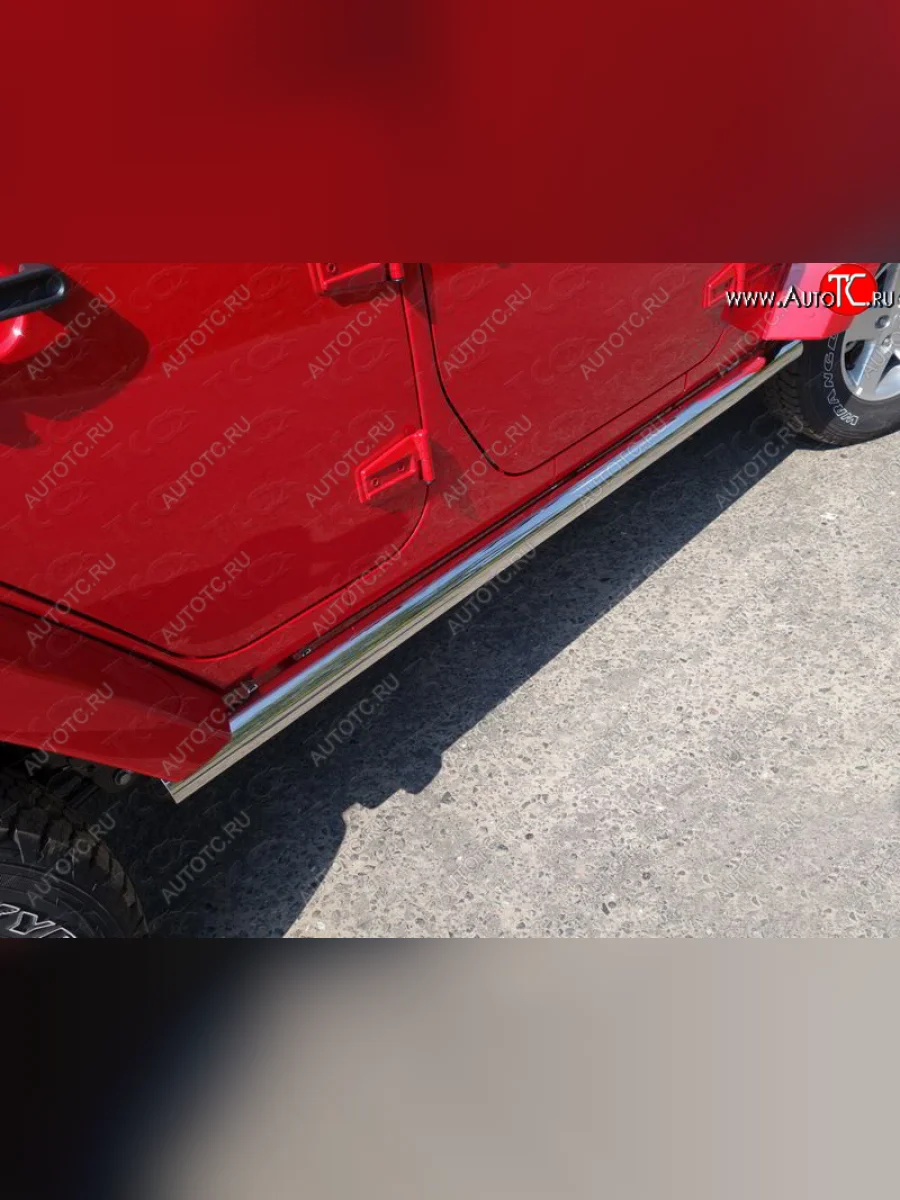 Защита порогов 60,3 мм ТСС Тюнинг Jeep Wrangler JK 3 дв. дорестайлинг (2006-2010) (нержавейка)  с доставкой в г. Керчь