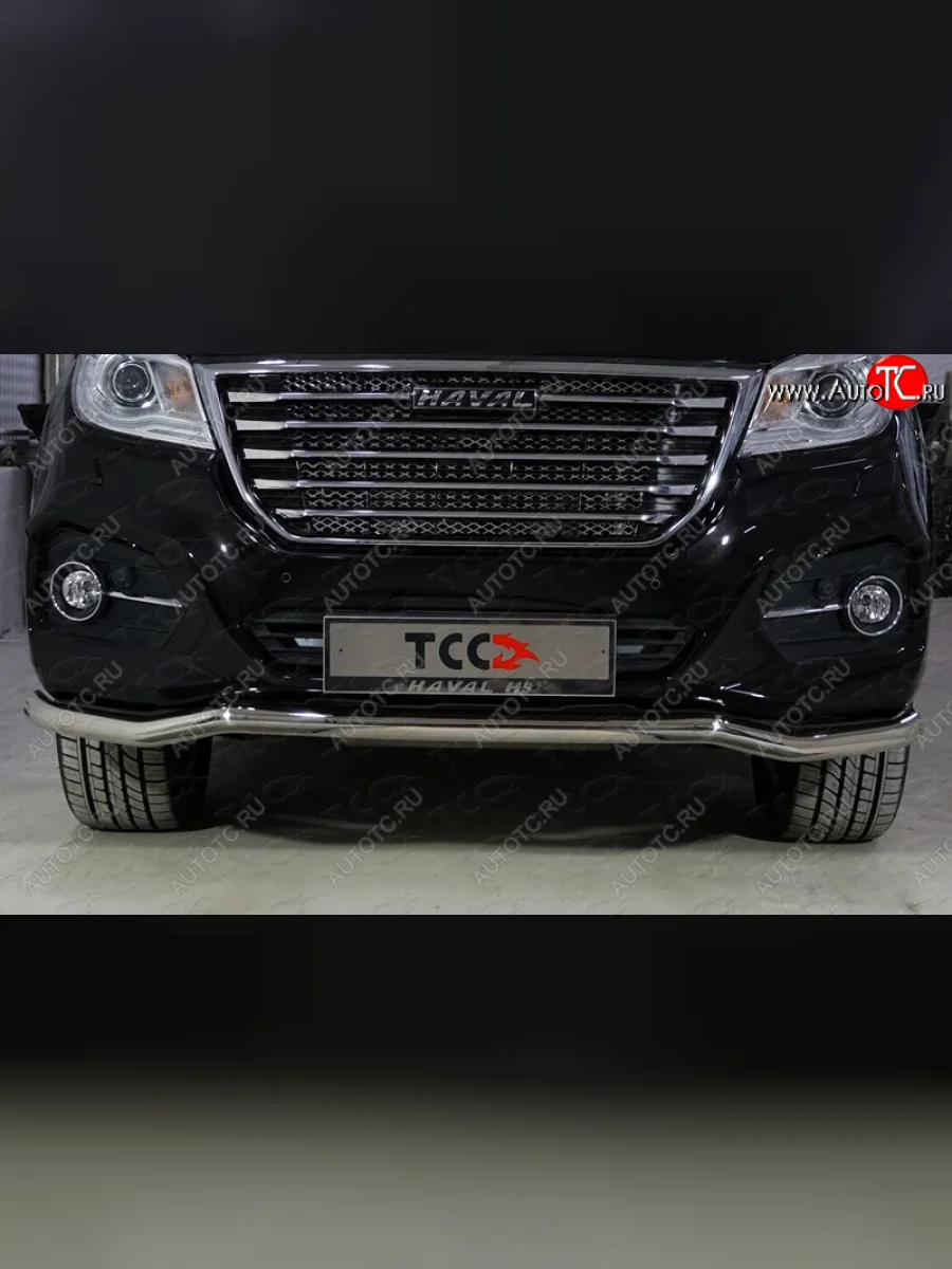 Защита переднего бампера волна d60,3 мм ТСС Тюнинг Haval H9 1-ый рестайлинг (2017-2019) (нержавейка)  в Керчи Республика Крым