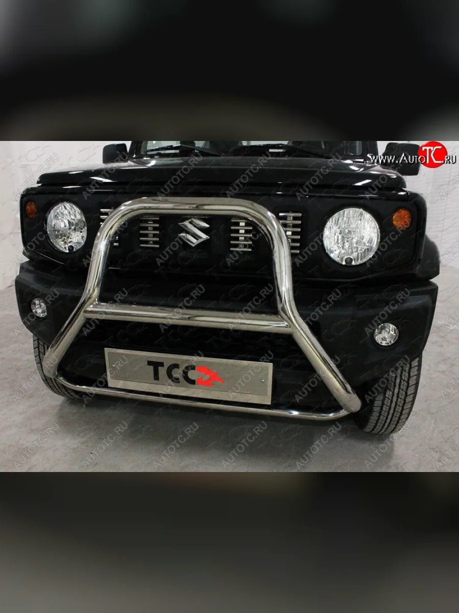 Защита переднего бампера кенгурин высокий 60,3*75 мм ТСС Тюнинг Suzuki Jimny JB64 (2018-2025) (нержавейка)  в Керчи Республика Крым