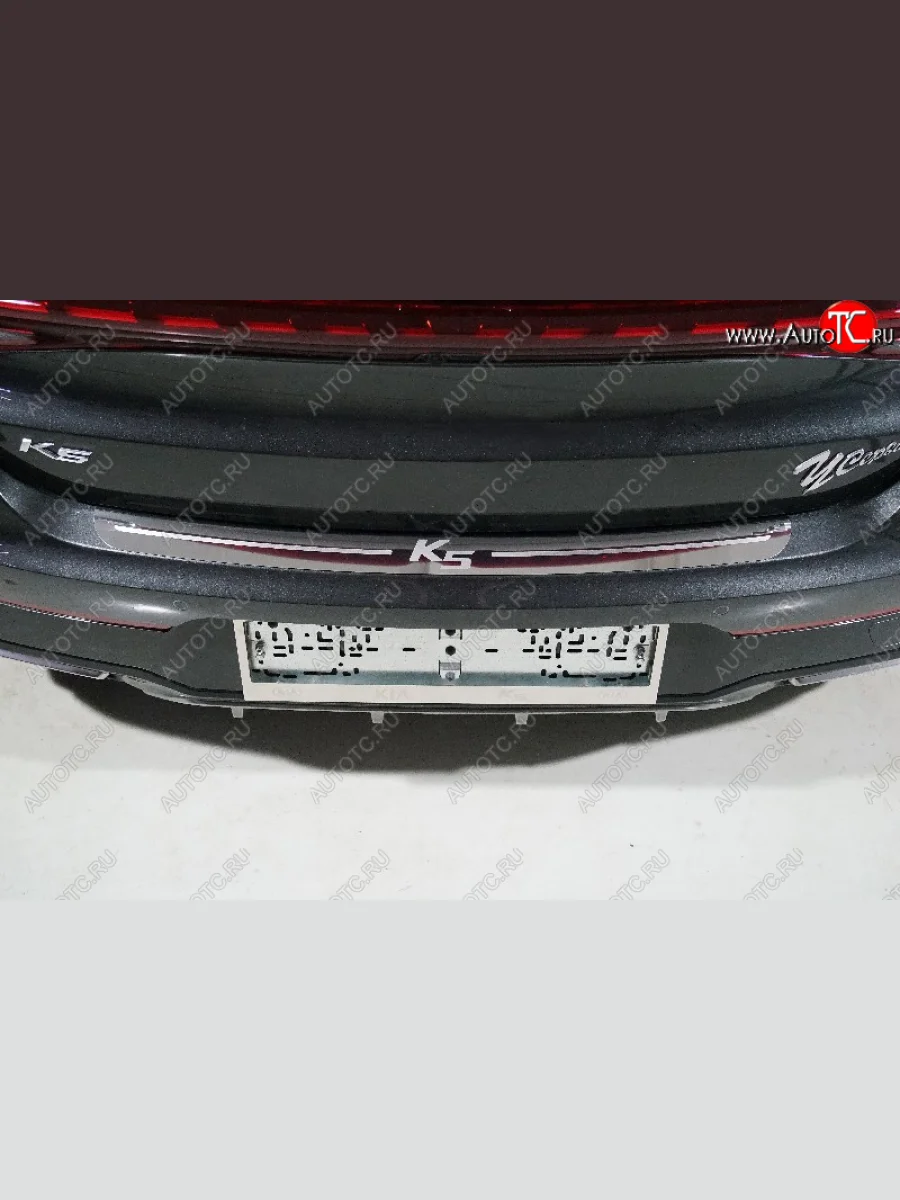 Накладки на задний бампер, ТСС Тюнинг KIA K5 DL (2019-2022) (лист зеркальный надпись K5)  в Самаре Самарской области