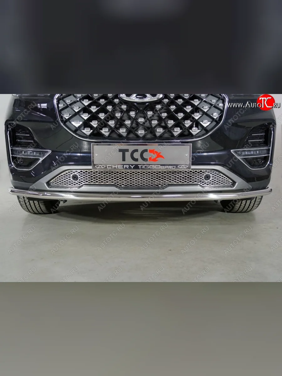 Решетка радиатора нижняя цельная ТСС Тюнинг Chery Tiggo 8 PRO (2021-2025) (литс)  в Самаре Самарской области