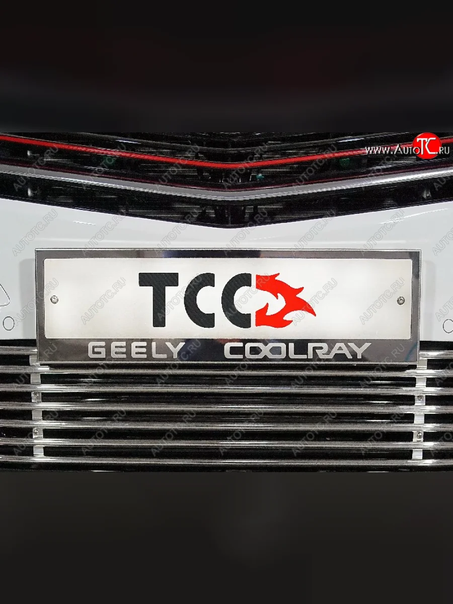 Рамка гос. номера ТСС Тюнинг Geely Coolray SX11 дорестайлинг (2018-2023) (нержавейка)  в Перми Пермском крае