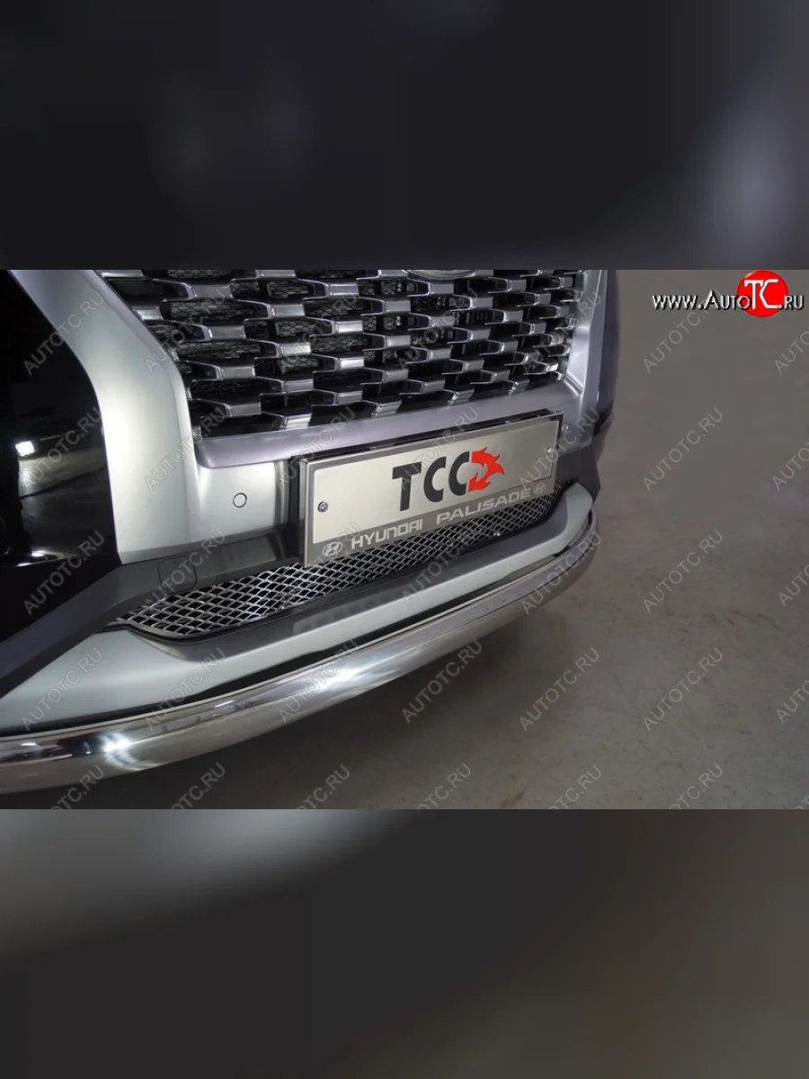 Рамка гос. номера ТСС Тюнинг Hyundai Palisade LX2 (2018-2022) (нержавейка)  в Самаре Самарской области