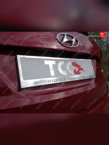 Рамка гос. номера ТСС Тюнинг (нержавейка) Hyundai Santa Fe TM дорестайлинг (2018-2021)