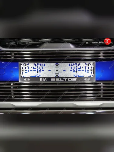 Рамка гос. номера ТСС Тюнинг (нержавейка) KIA Seltos SP2 дорестайлинг (2019-2022)